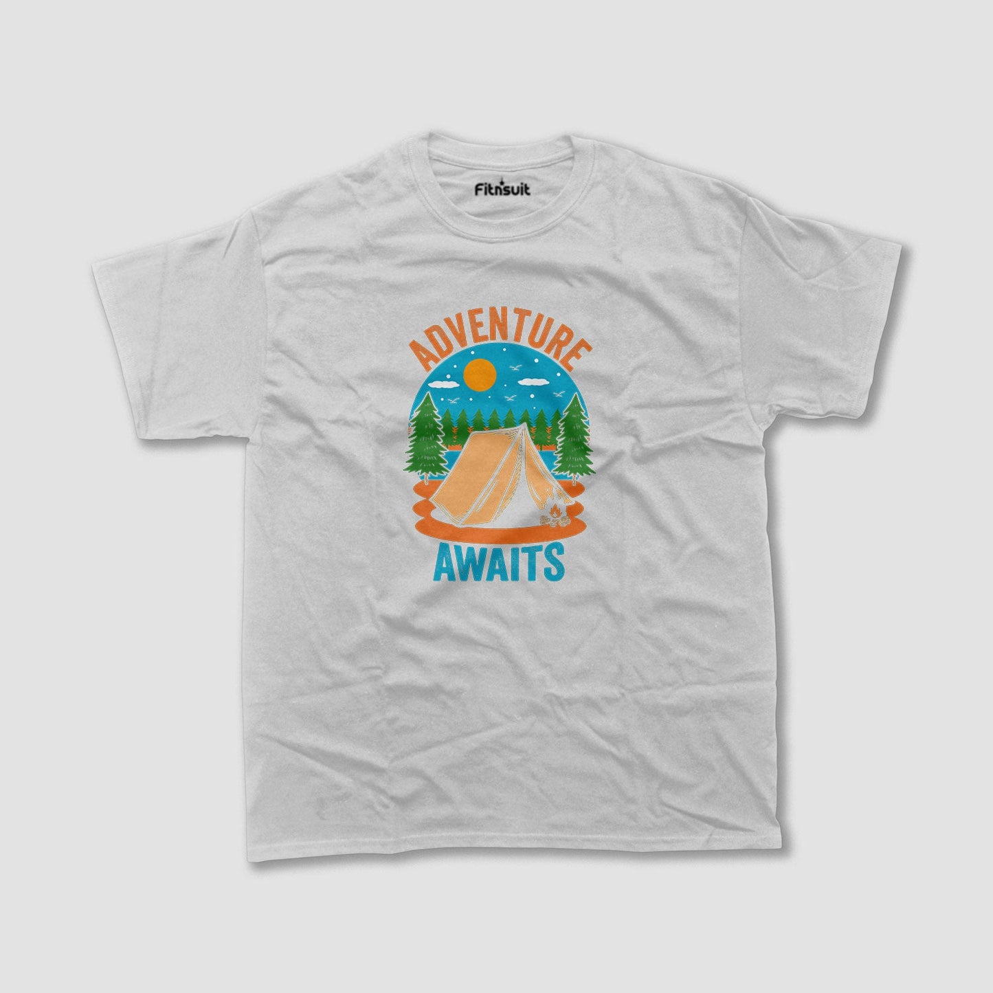 Adventure Awaits Tent Scene T shirt for everyone