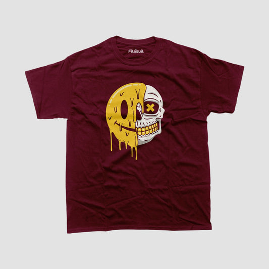 Melting Skull Emoji Drip Art T shirt for everyone