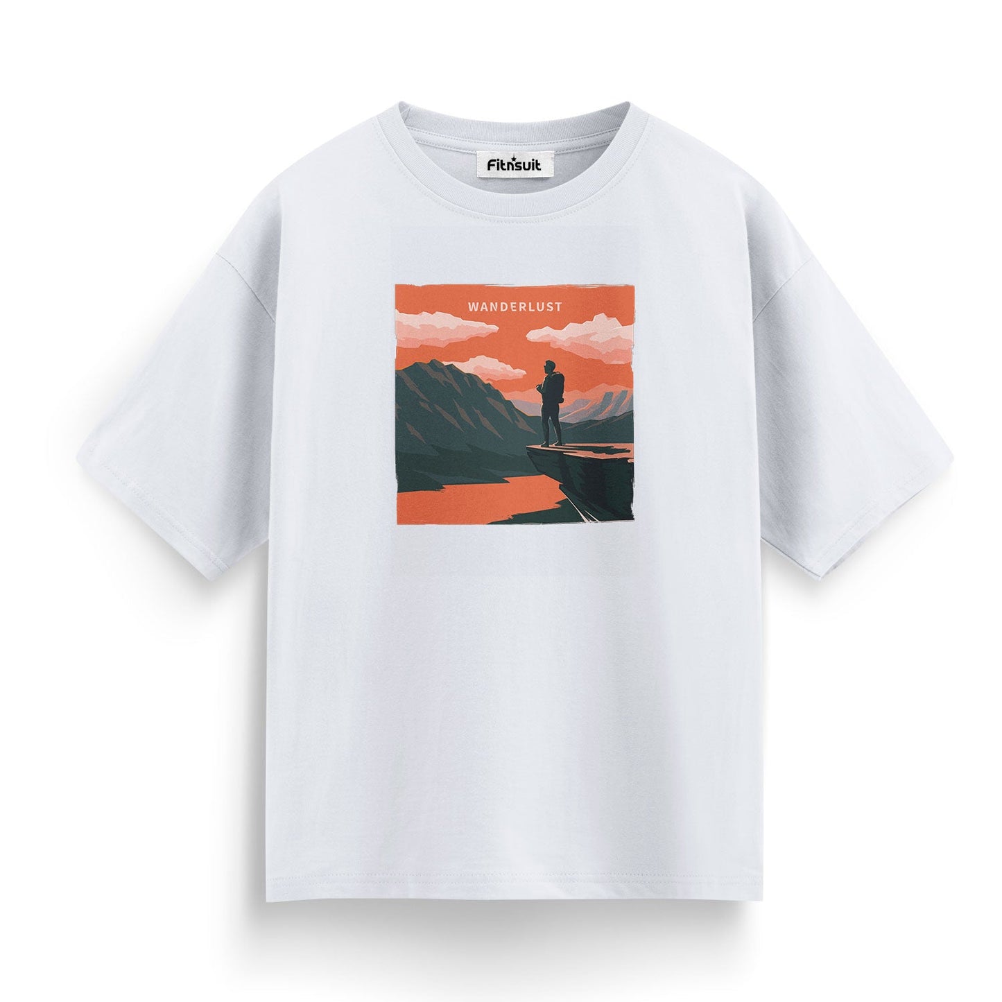 Wanderlust Explorer on Cliff View T shirt for everyone