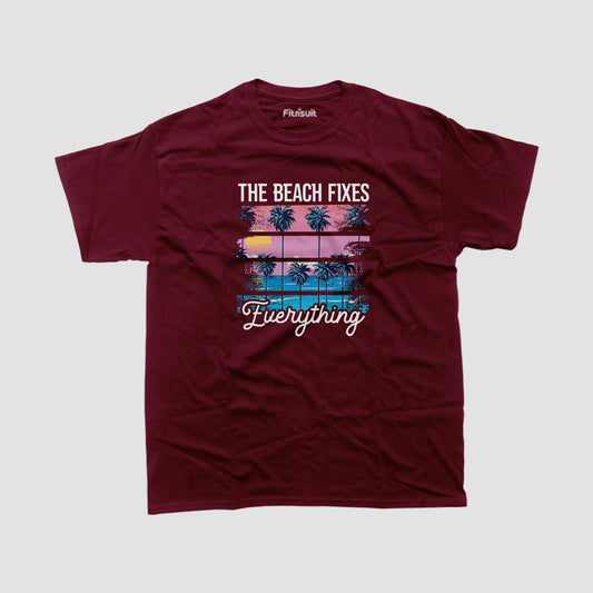 The Beach Fixes Everything Sunset T shirt for everyone