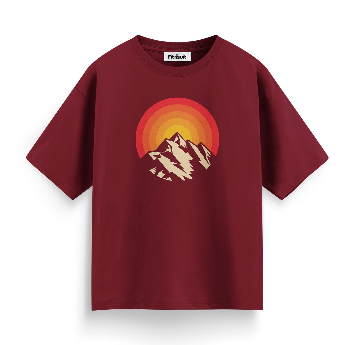 Retro Mountain Sunset Badge T shirt for everyone