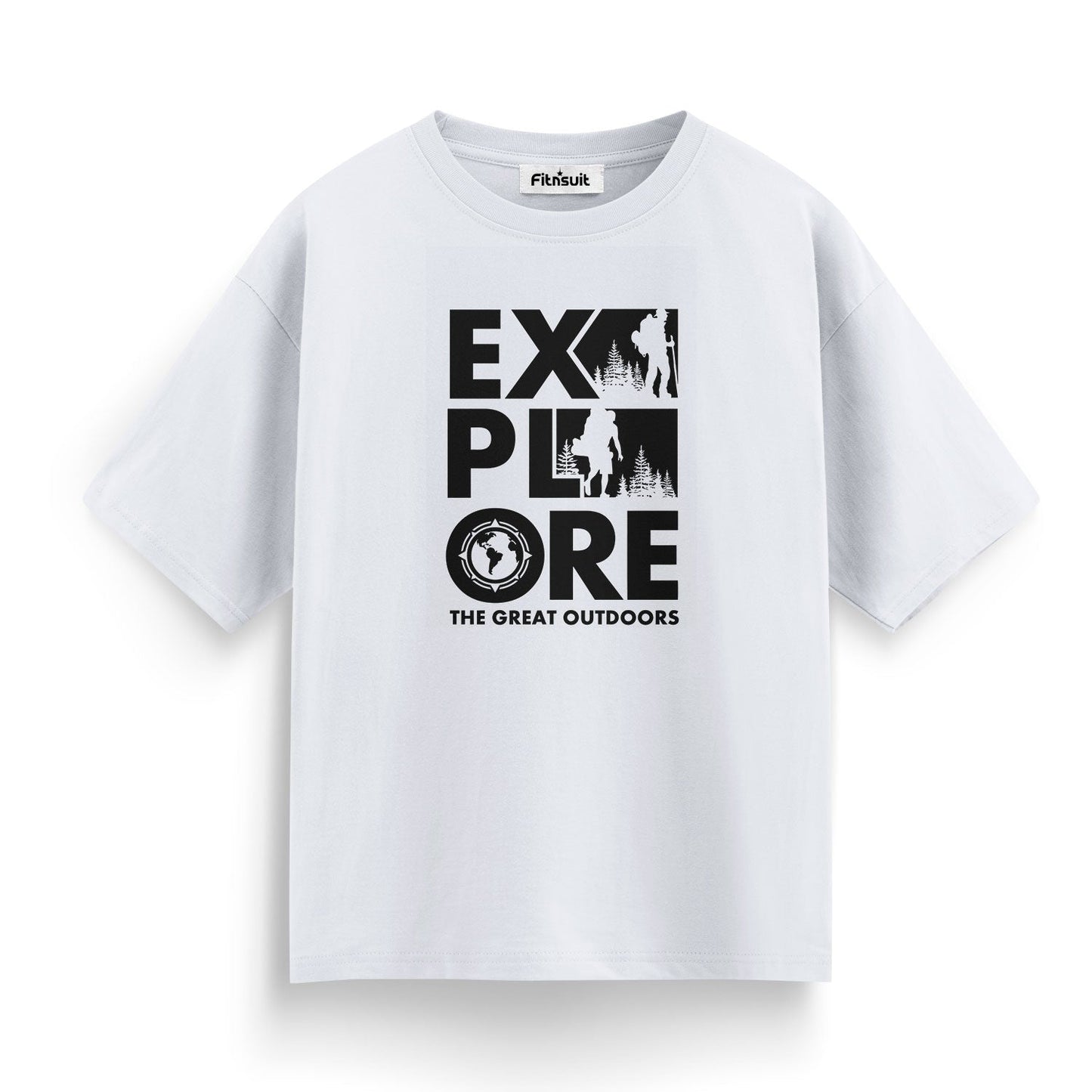 Explore The Great Outdoors Typography T shirt for everyone