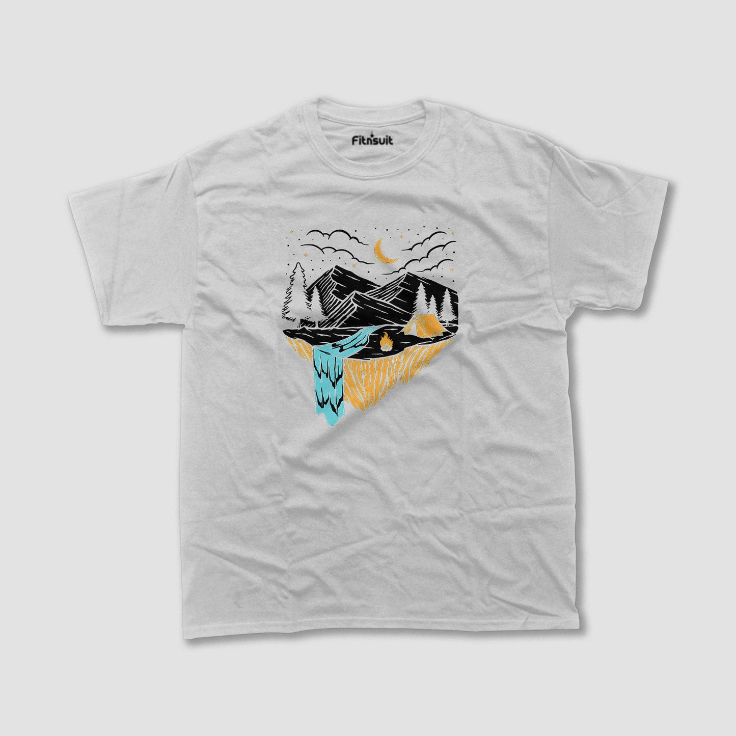 Mountain and Moon Illustration T shirt for everyone