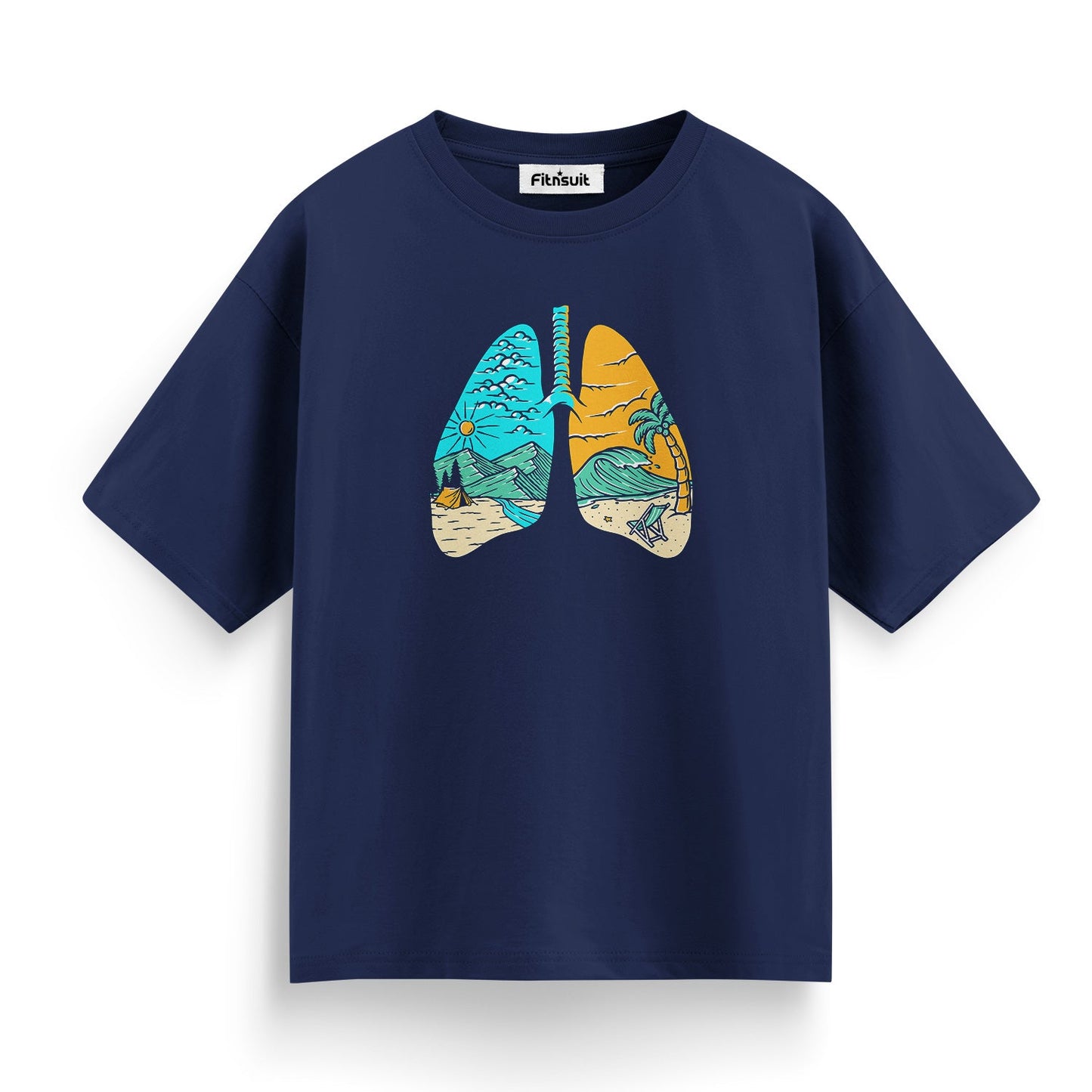 Lungs with Tree and Nature Path T shirt for everyone