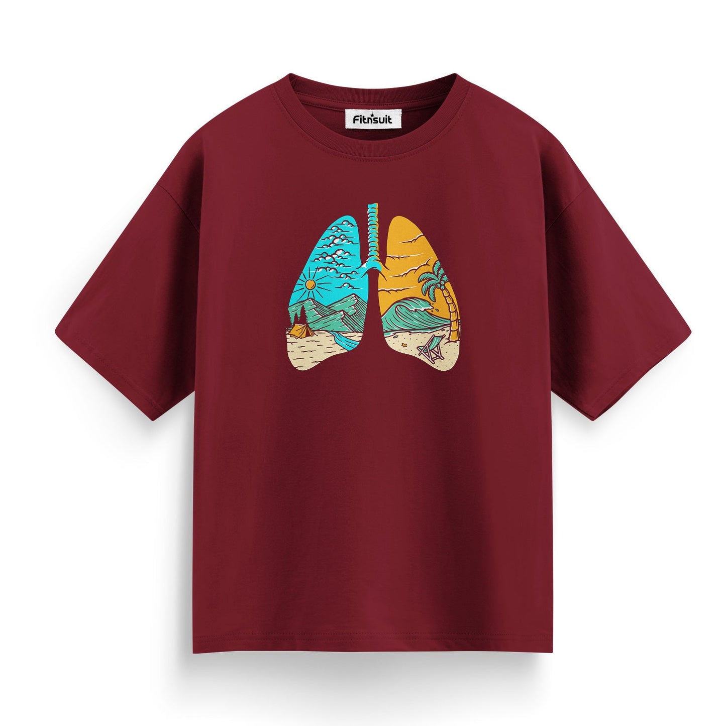 Lungs with Tree and Nature Path T shirt for everyone