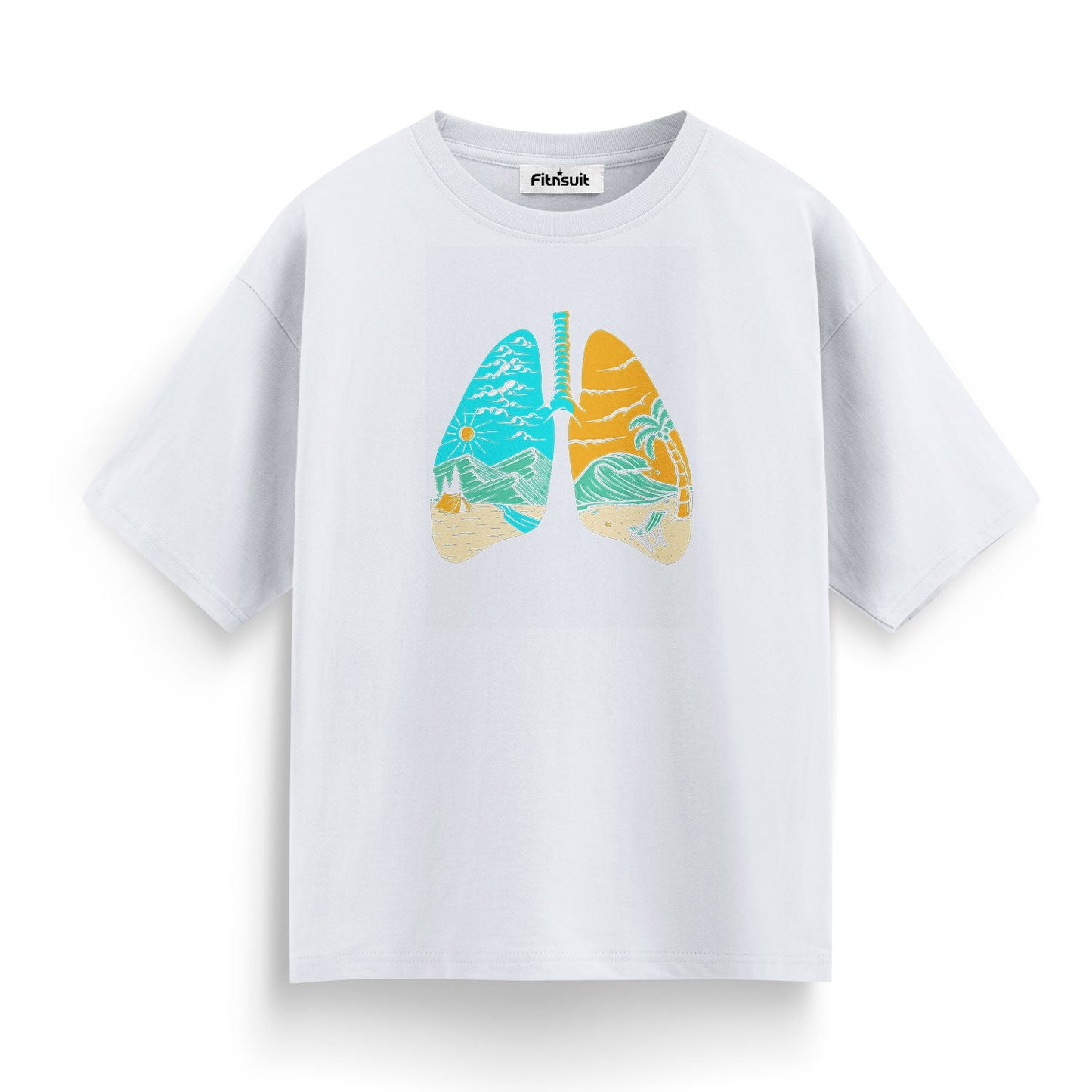 Lungs with Tree and Nature Path T shirt for everyone