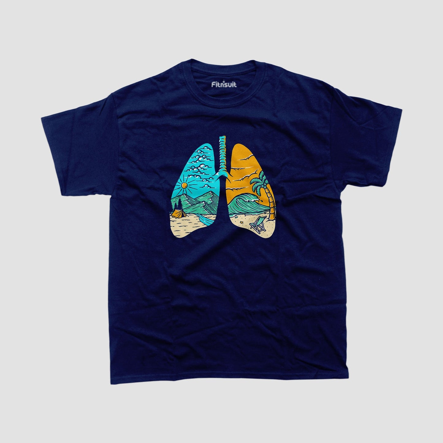 Lungs with Tree and Nature Path T shirt for everyone