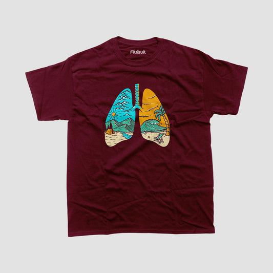 Lungs with Tree and Nature Path T shirt for everyone