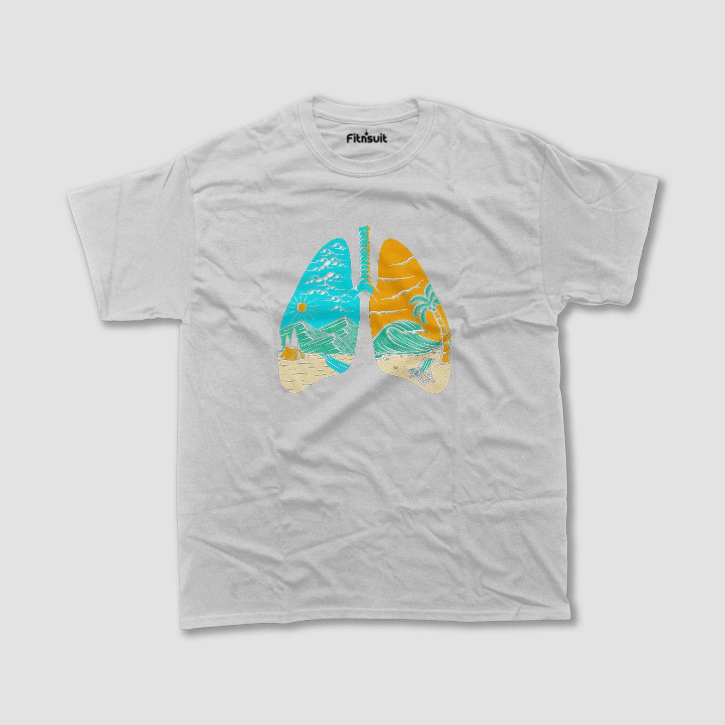 Lungs with Tree and Nature Path T shirt for everyone