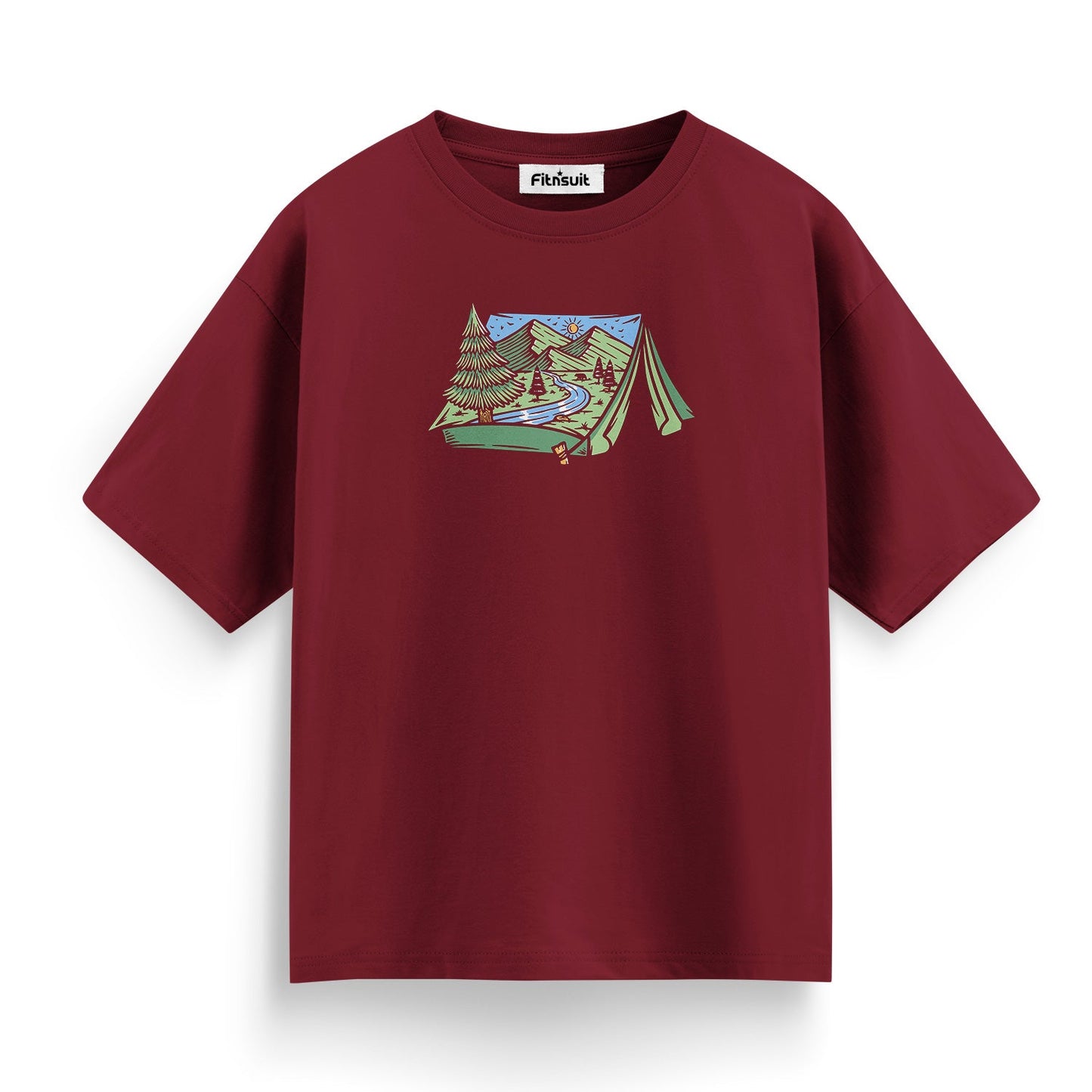 Tent in Night Forest Scene T shirt for everyone
