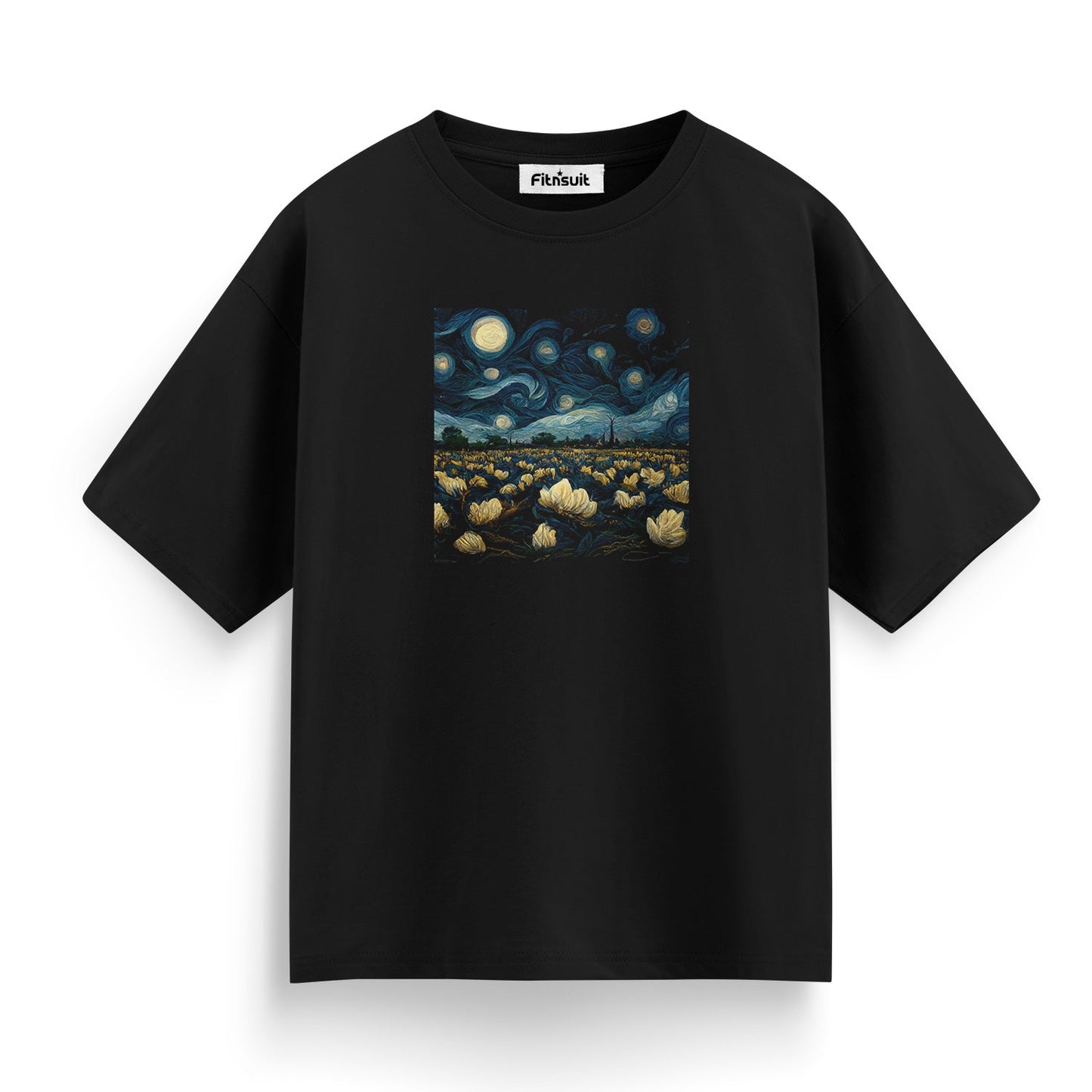 Full Moon Starry Field Illustration T shirt for everyone