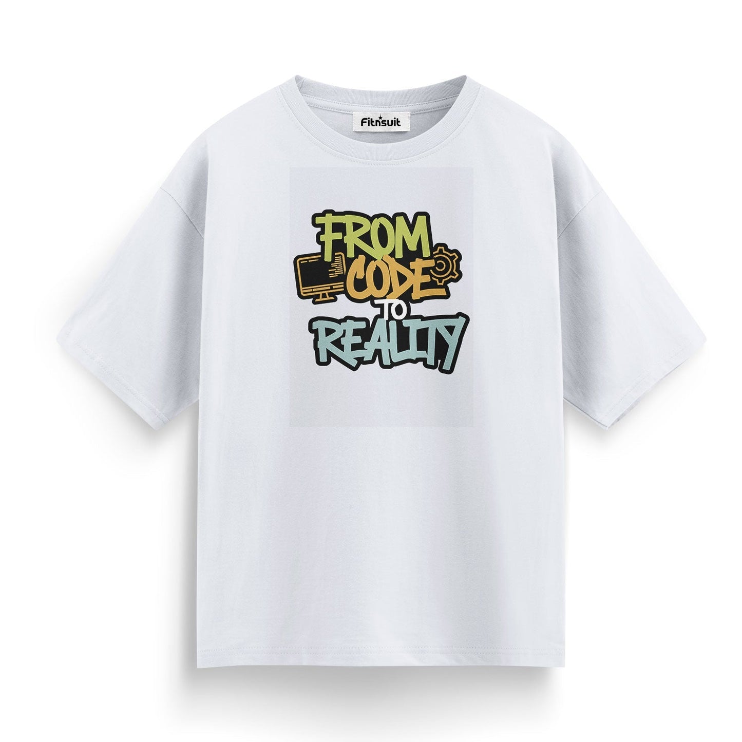 From code to reality Programmer Typography Unisex Premium T-shirt