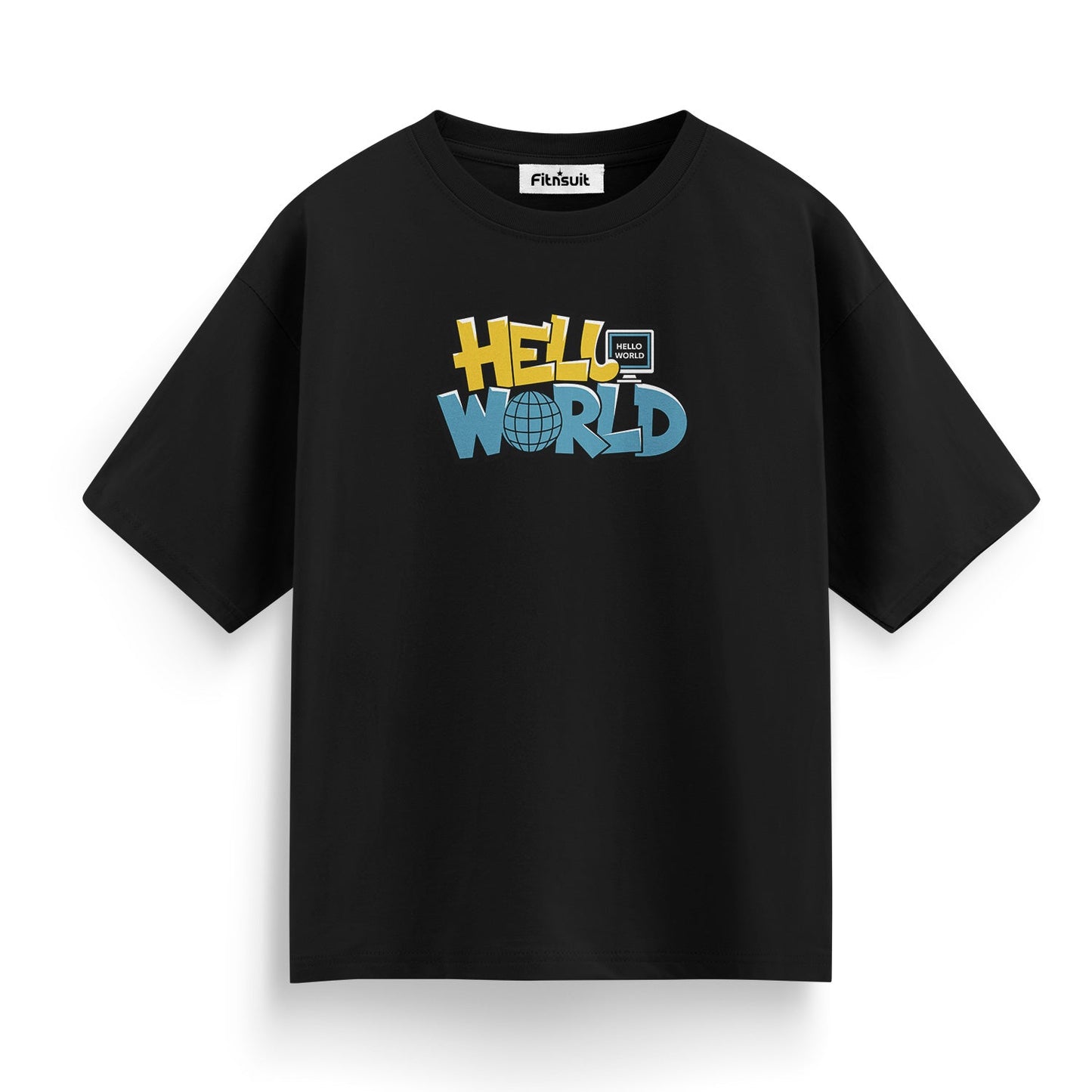 Hello World Programmer Typography Unisex Premium T-shirt
