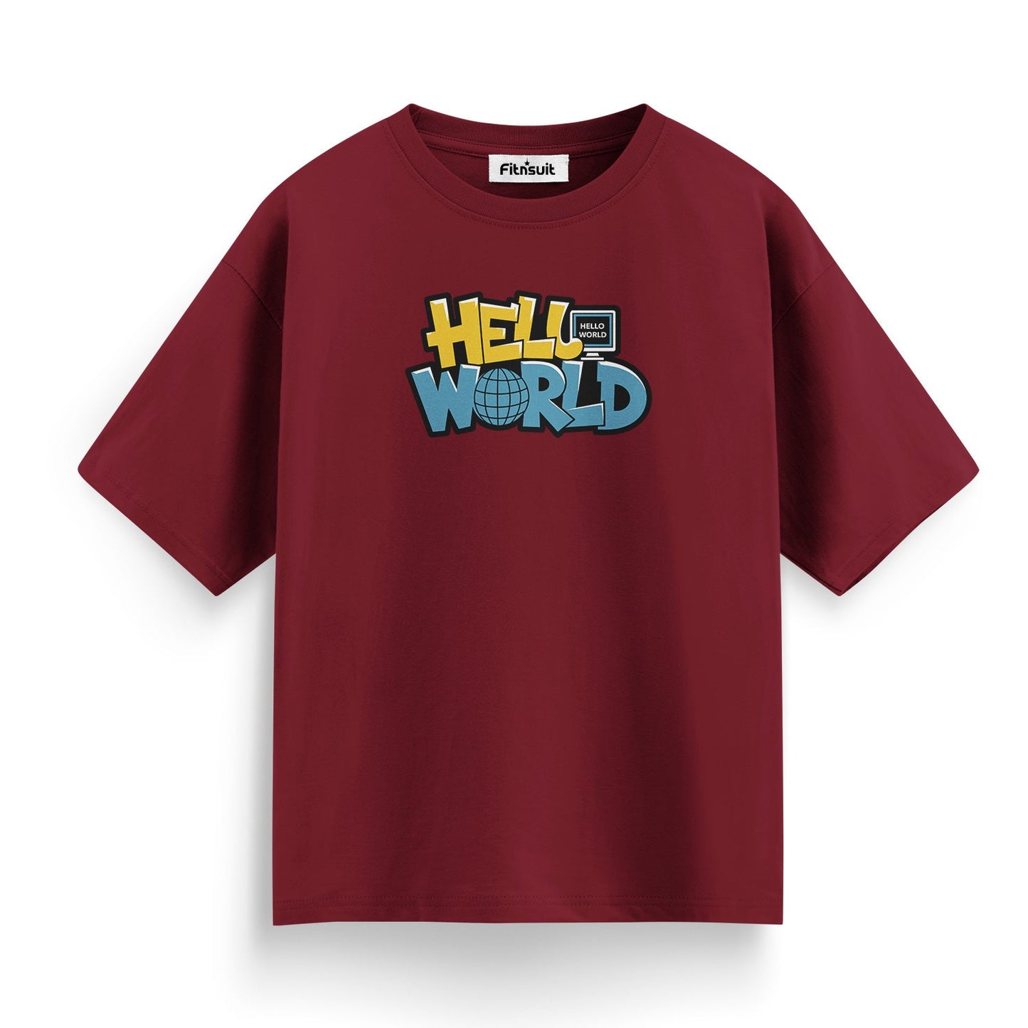 Hello World Programmer Typography Unisex Premium T-shirt