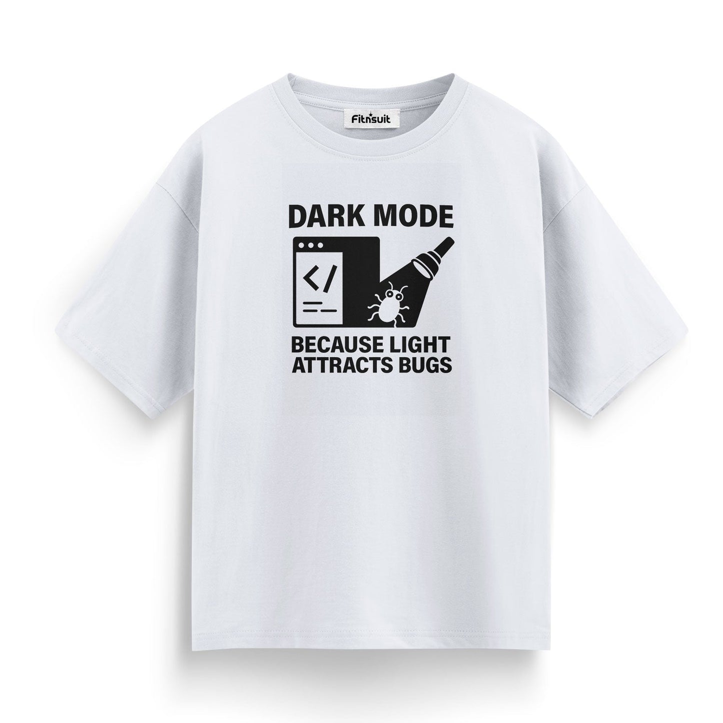 Dark Mode Because Light Attracts Bugs Programmer T-Shirt