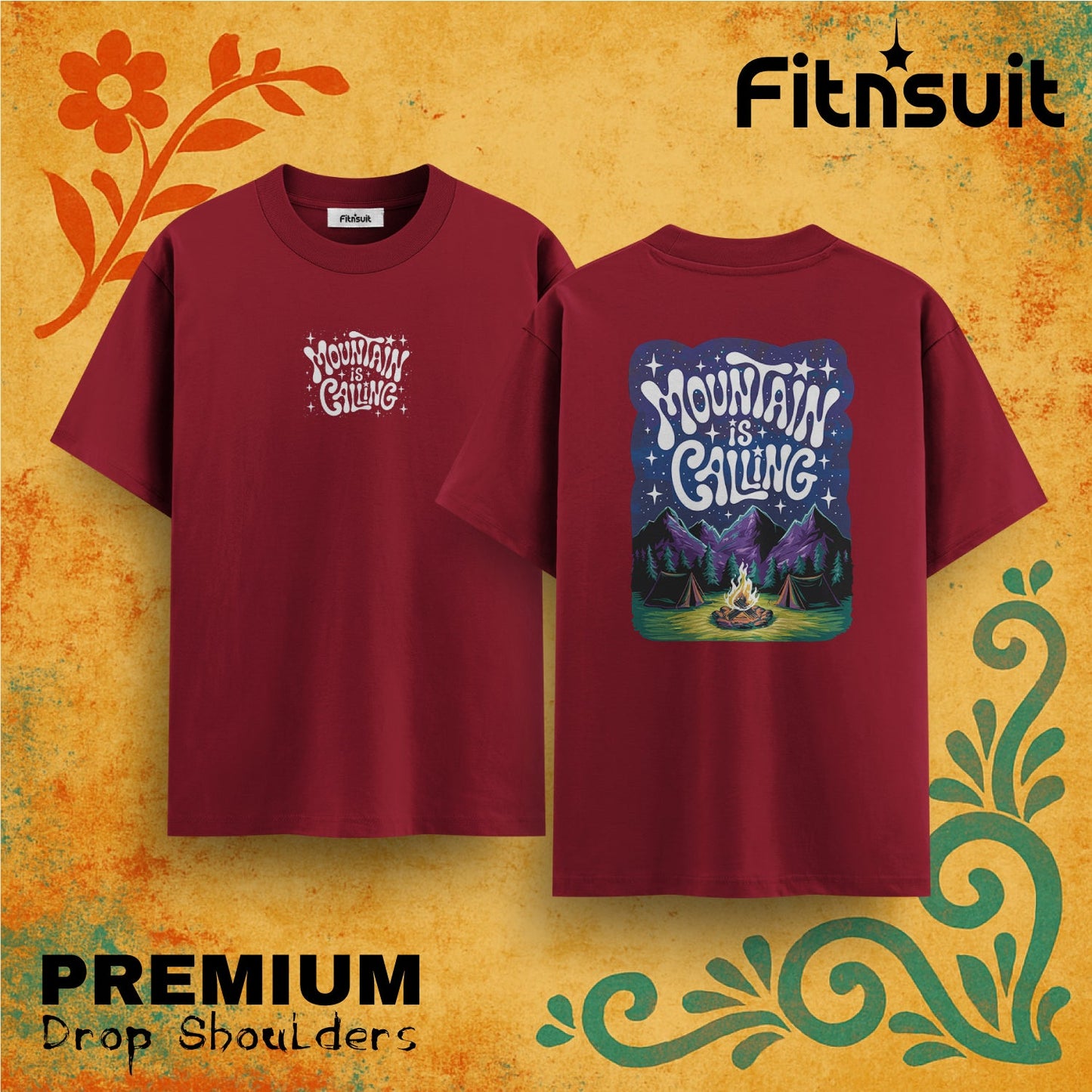 Mountain Is Calling Outdoor Adventure Drop Shoulder T shirt