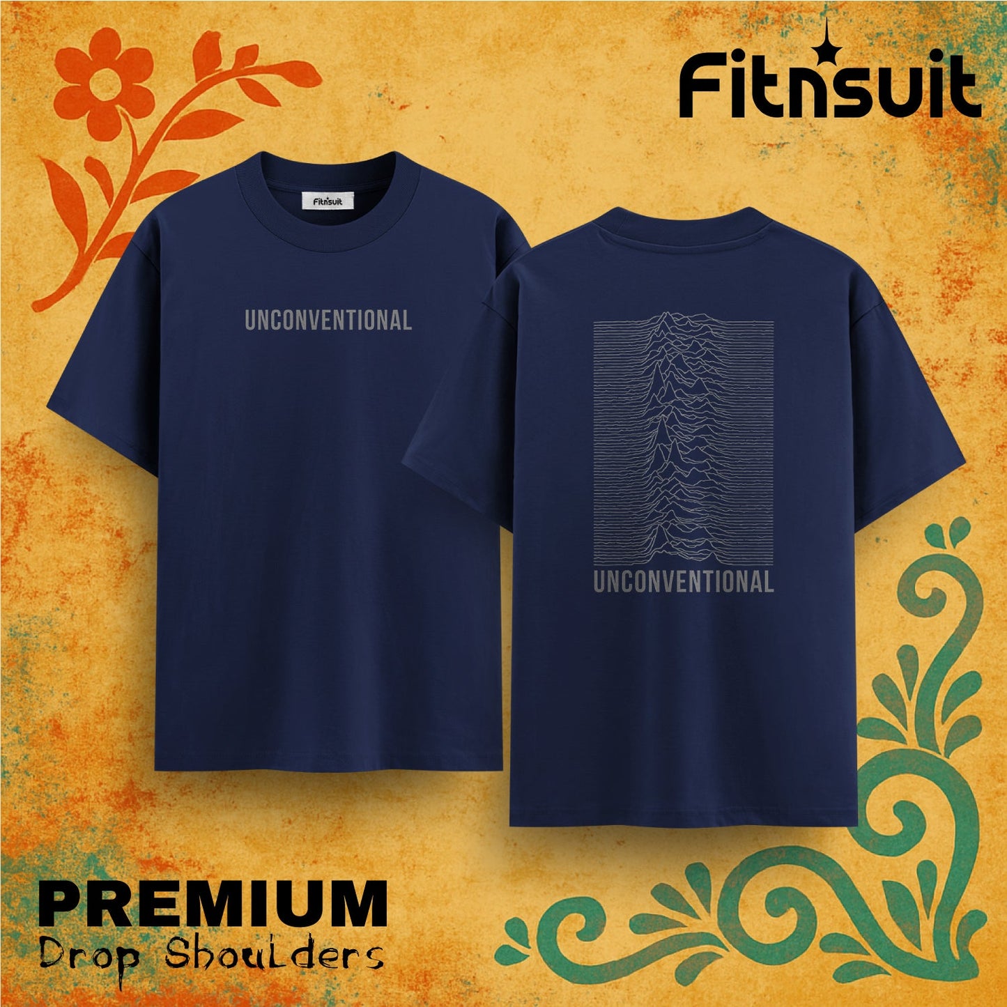 Unconventional Minimal Line Art Drop Shoulder T shirt