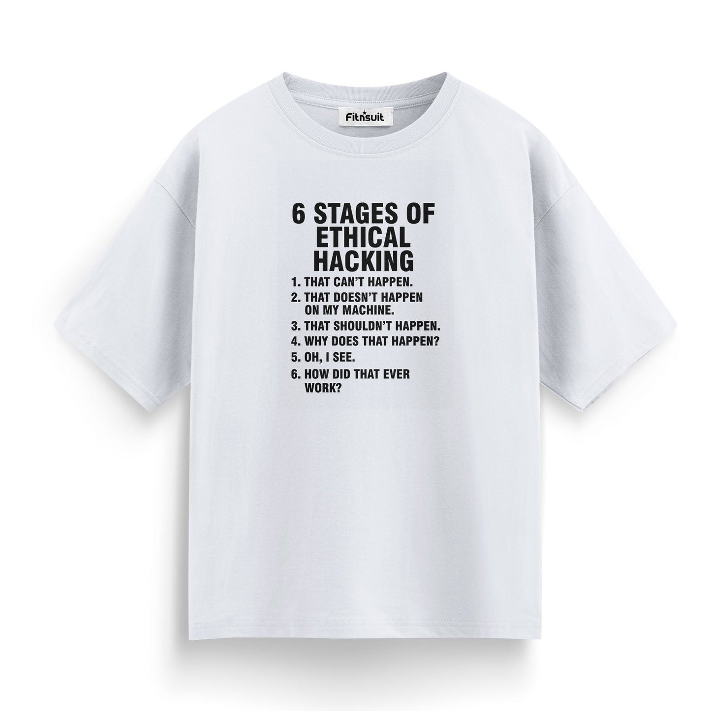 6 Stages of Ethical Hacking Funny List Ethical Hacker T-Shirt