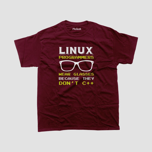 Linux Programmers Don’t C++ Glasses Joke Ethical Hacker T-Shirt