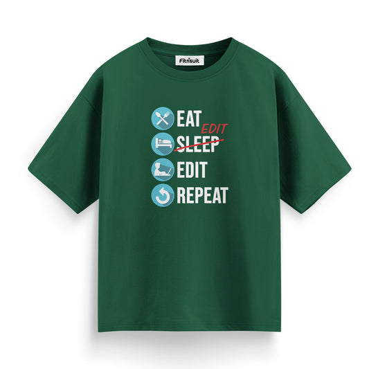 Eat Sleep Edit Repeat Funny Workflow T-Shirt for Video Editor