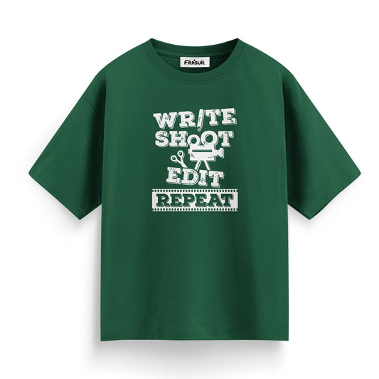 Write Shoot Edit Repeat Filmmaking Workflow T-Shirt for Film Maker