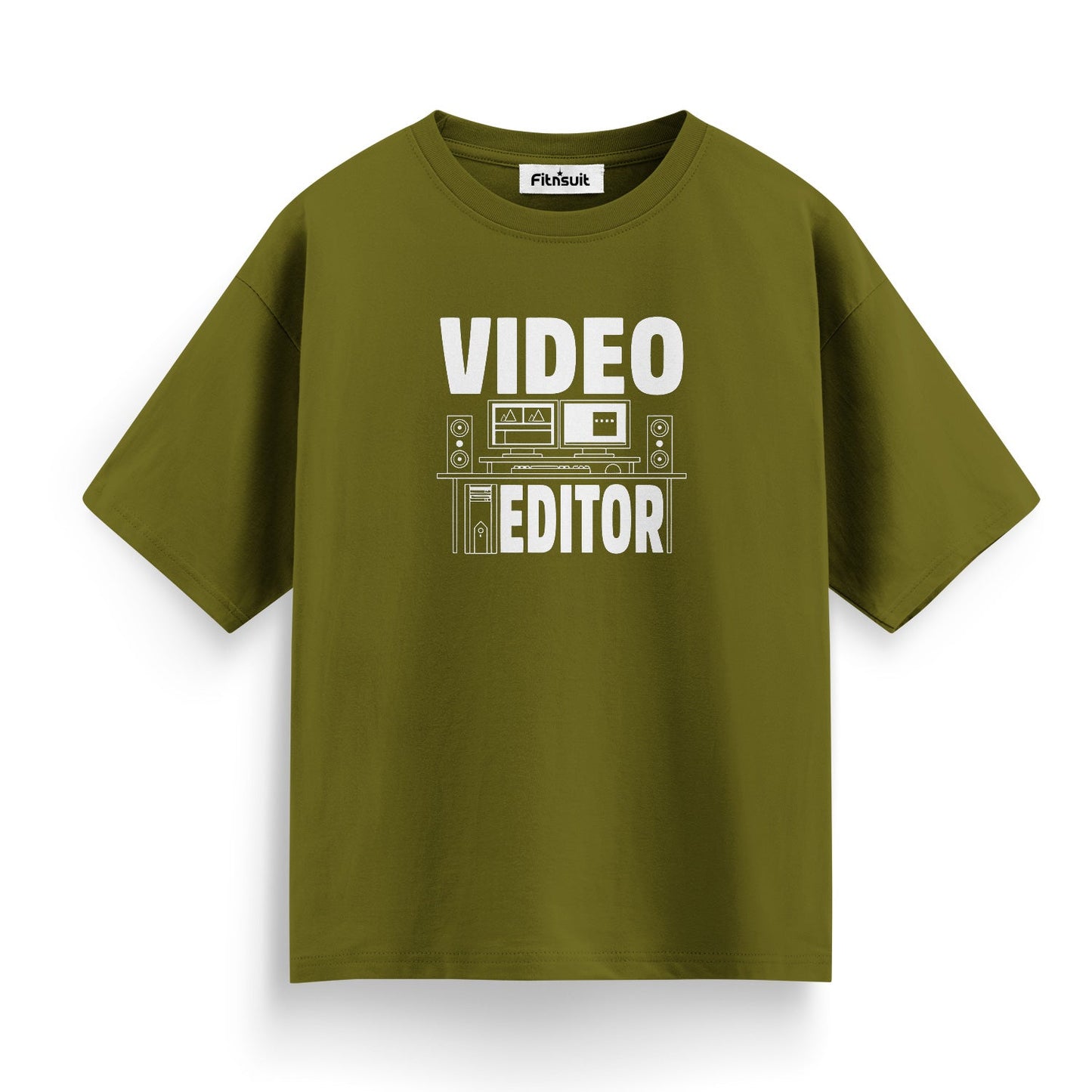 Video Editor Desk Setup Minimal Design T-Shirt for Video Editor