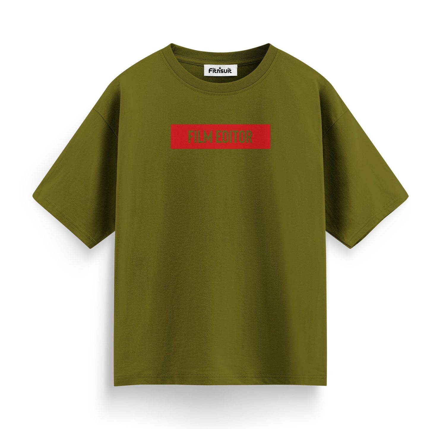 Film Editor Red Label Bold Typography T-Shirt for Film Maker