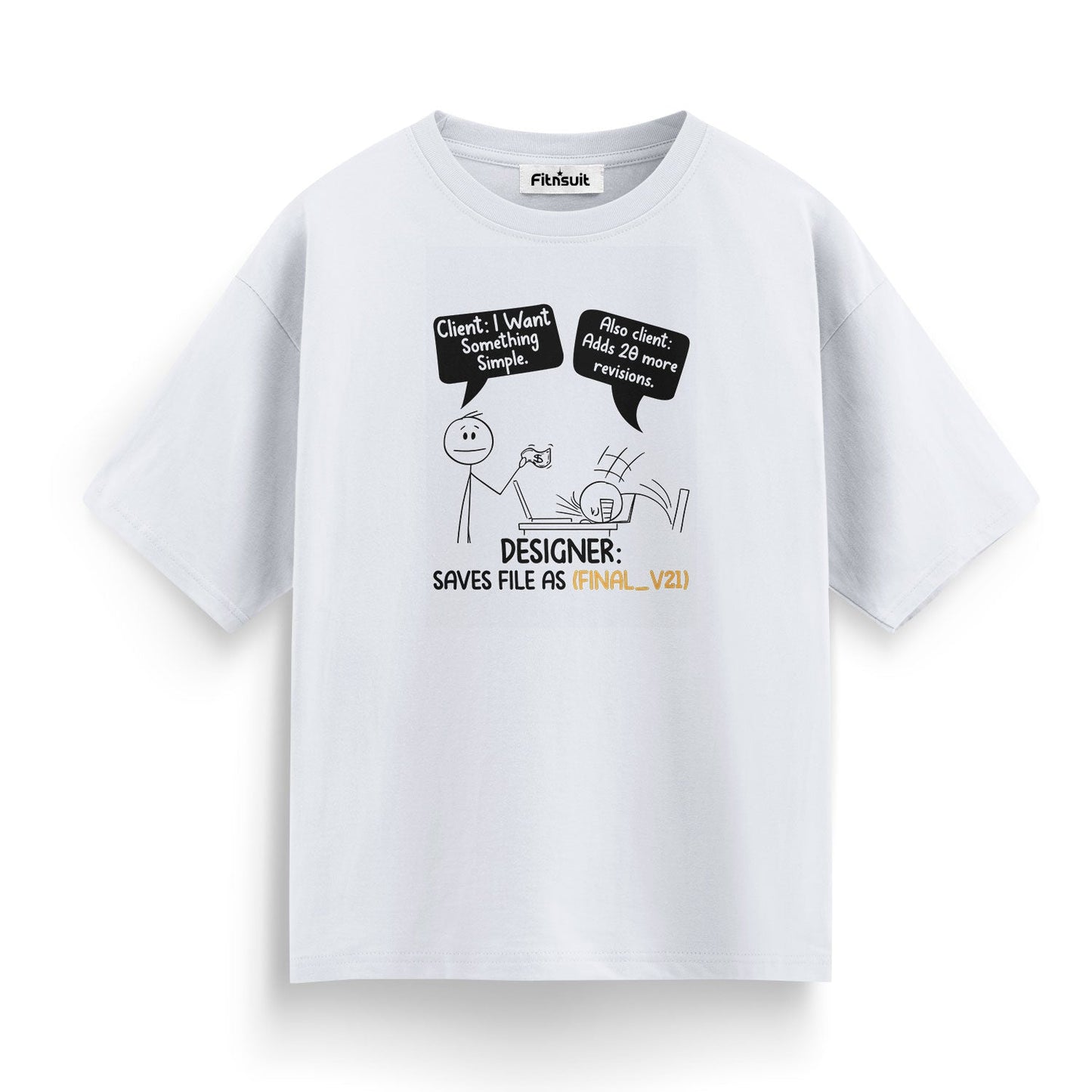 Designer Saves File As FINAL_V21 Comic Graphic Designer T-Shirt