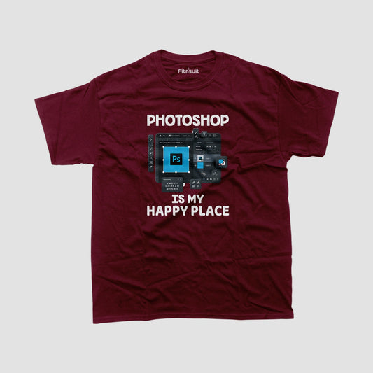 Photoshop Is My Happy Place UI Layout Graphic Designer T-Shirt