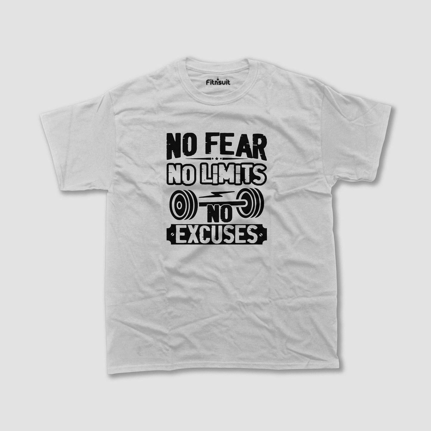No Fear No Limits No Excuses Gym Motivational T shirt