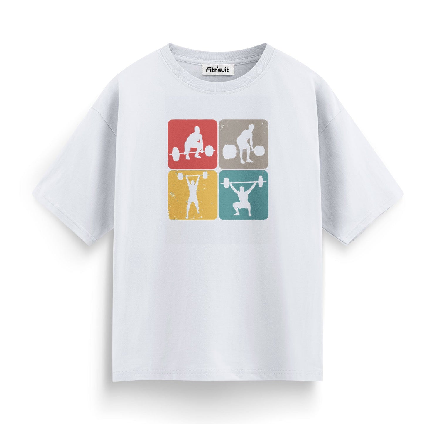 Retro Weightlifting Silhouettes Gym Motivational T shirt