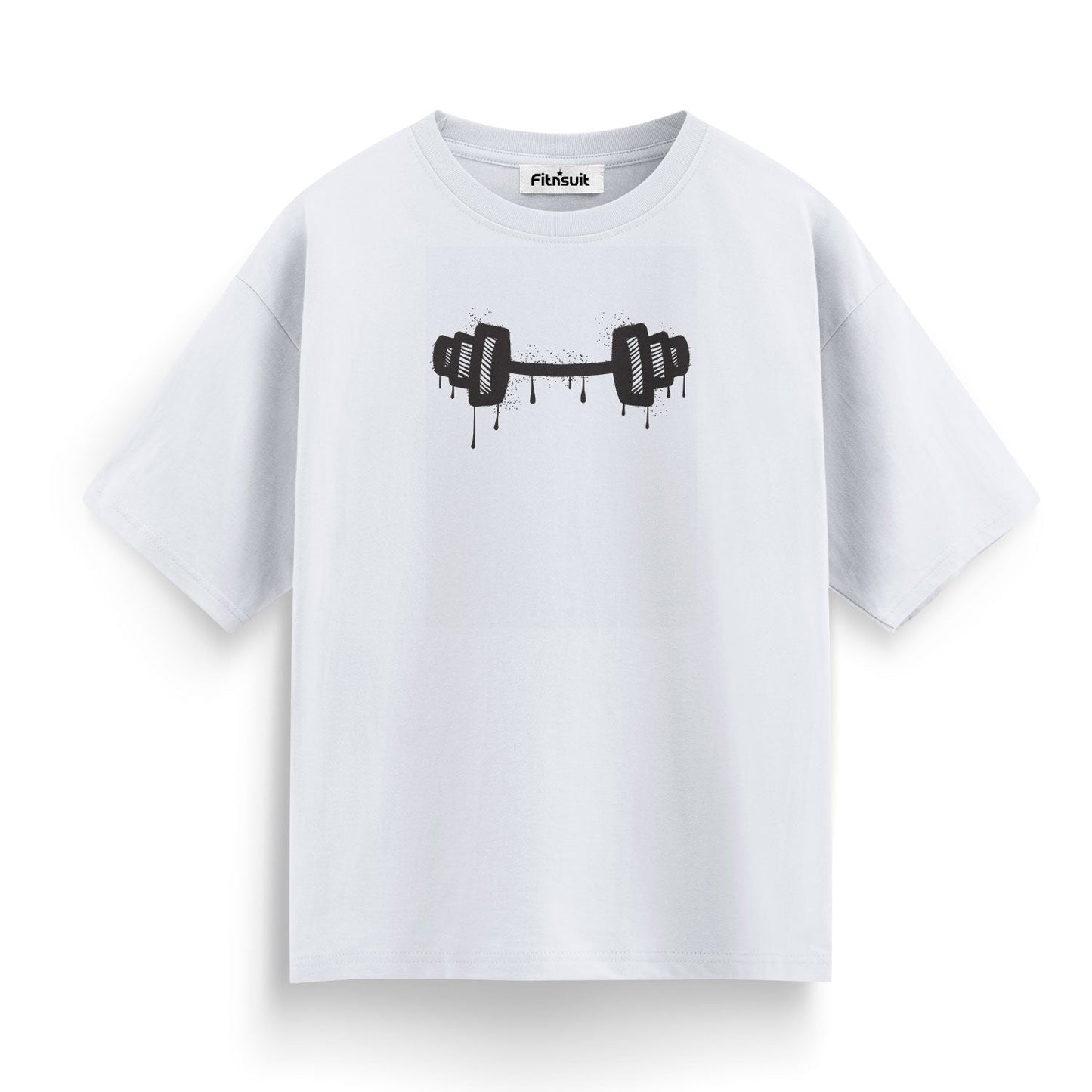 Grunge Barbell Silhouette Design Gym Motivational T shirt
