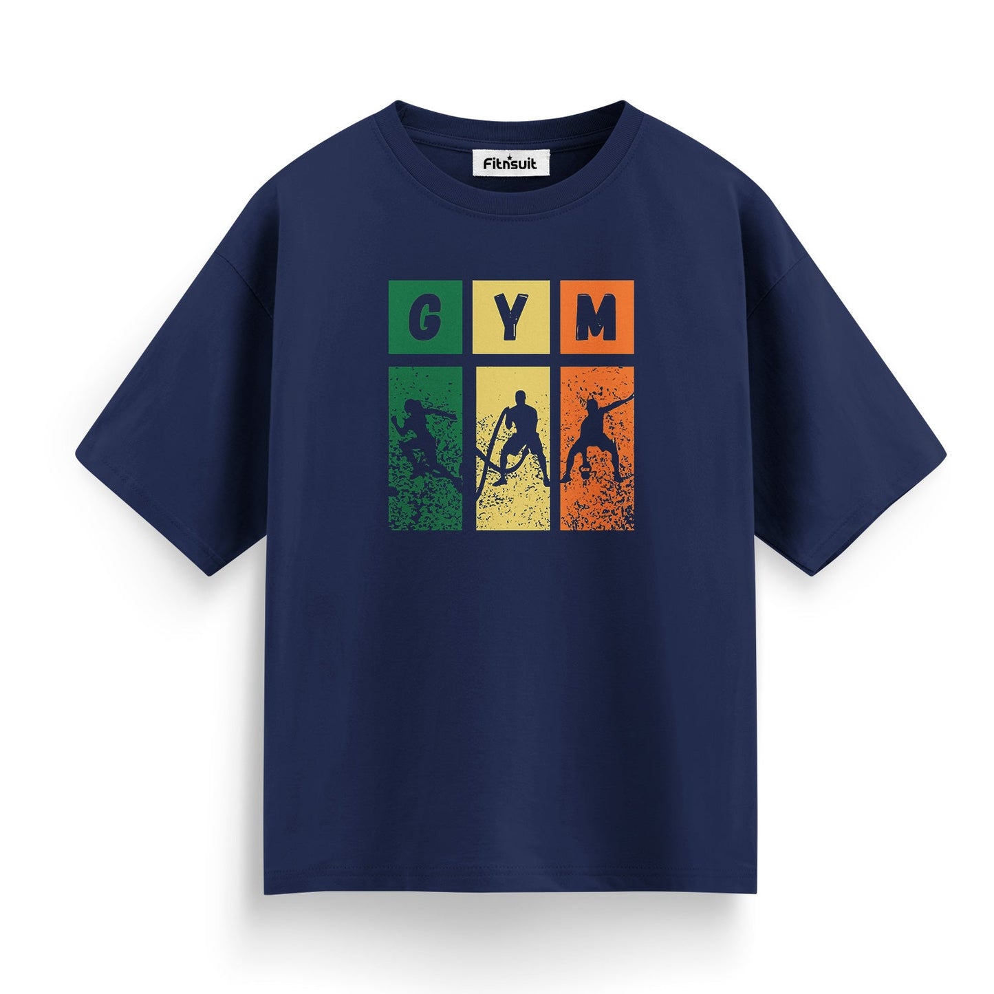 Color Block Gym Athlete Silhouette Workout T shirt