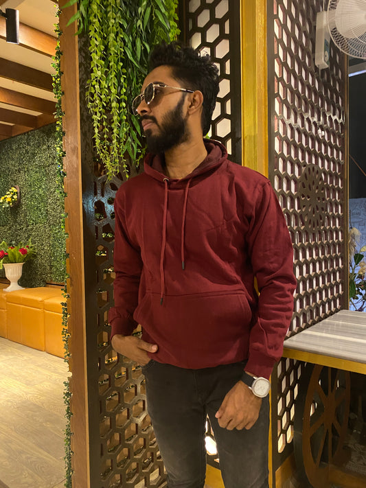 Green Solid color Hoodie