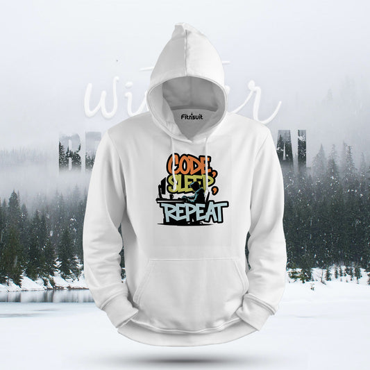 Code Sleep Repeat Skyline Graphic Hoodie & Sweatshirt