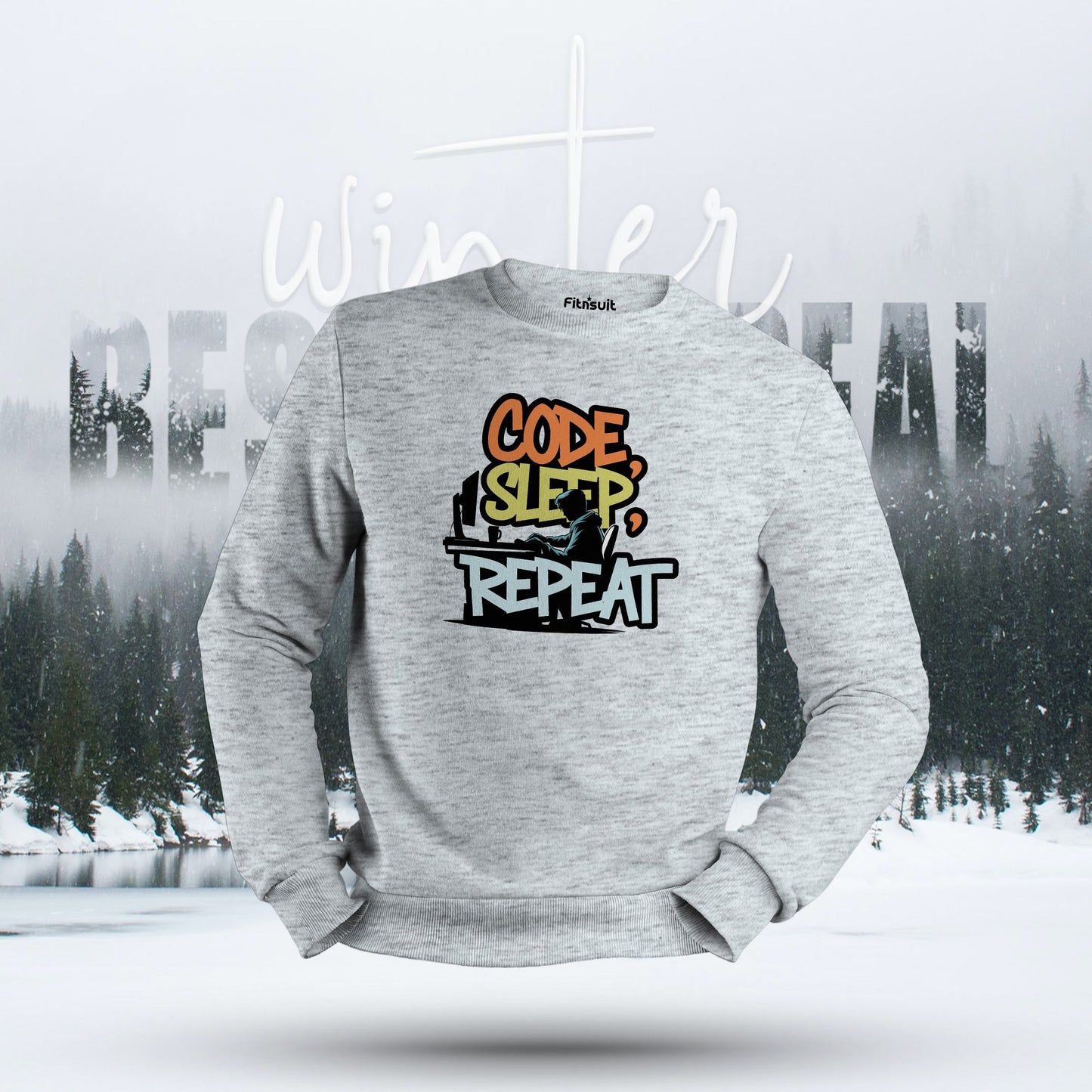 Code Sleep Repeat Skyline Graphic Hoodie & Sweatshirt