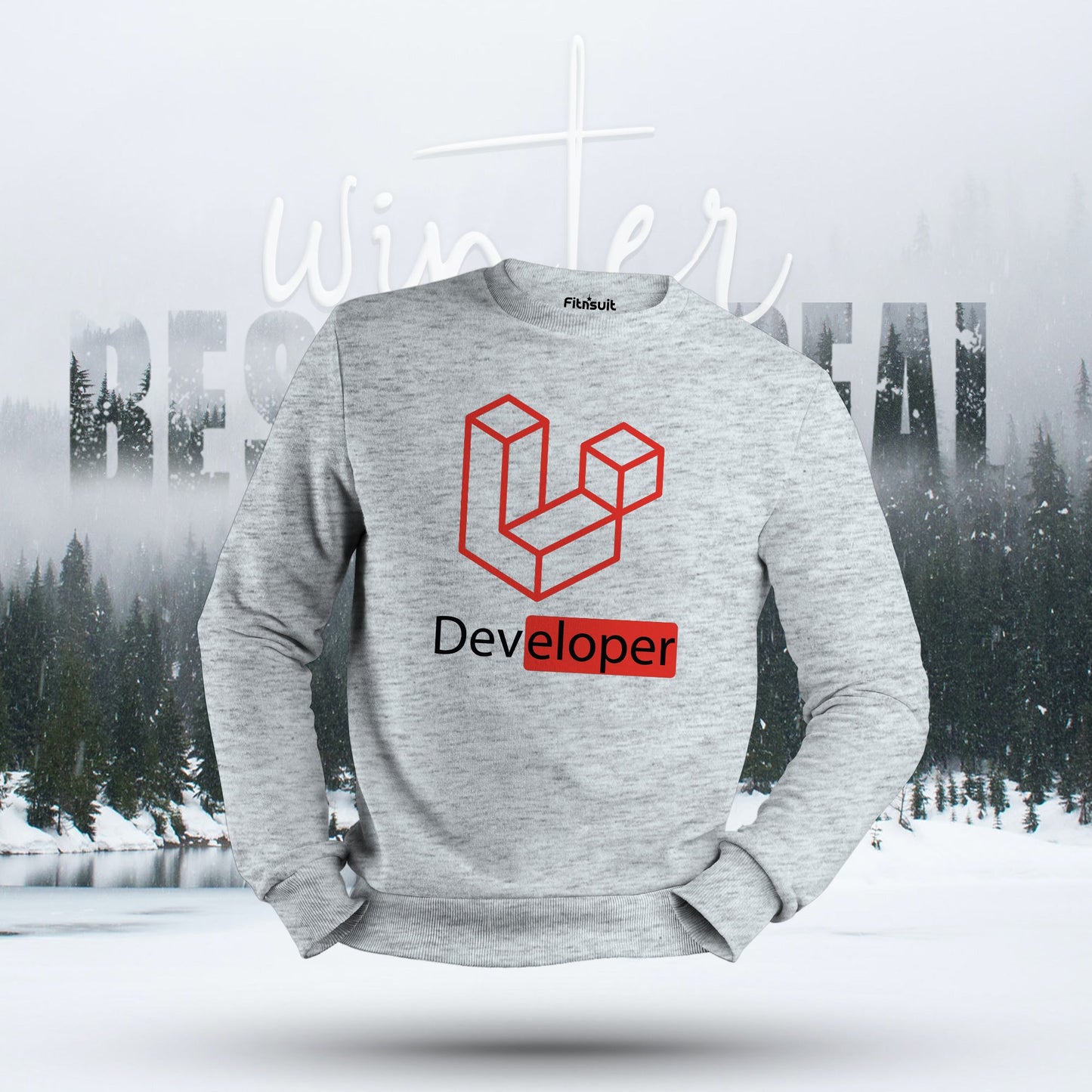 Laravel Developer Red Cube Logo Hoodie & Sweatshirt