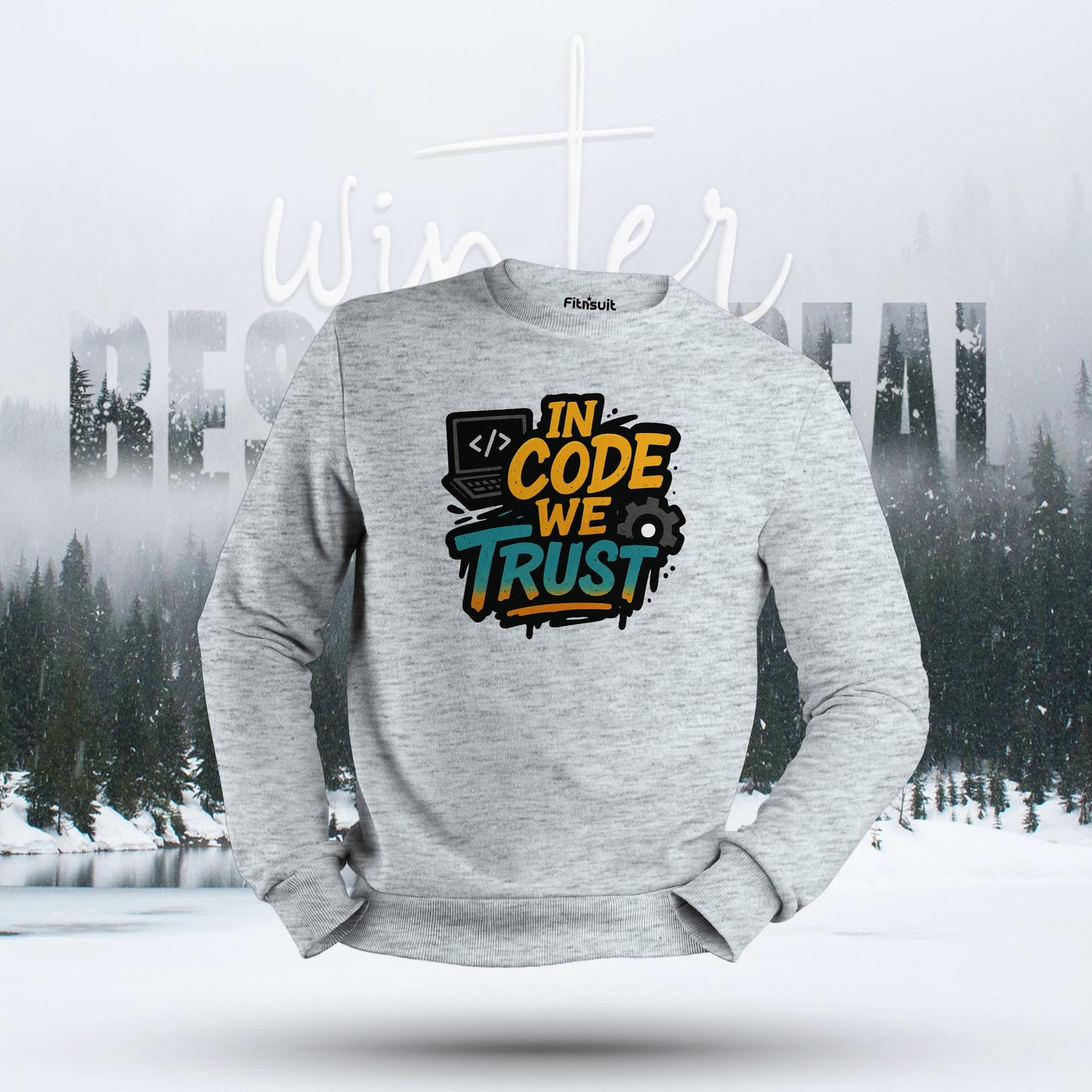 In Code We Trust Modern Design Hoodie & Sweatshirt