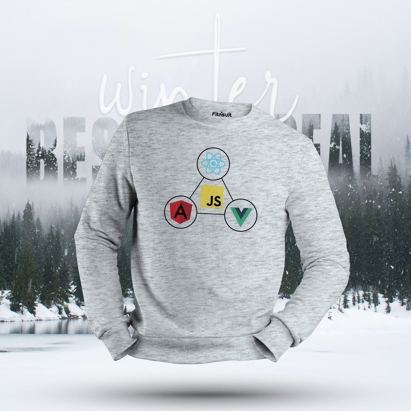 Angular Vue React Stack Logo Hoodie & Sweatshirt