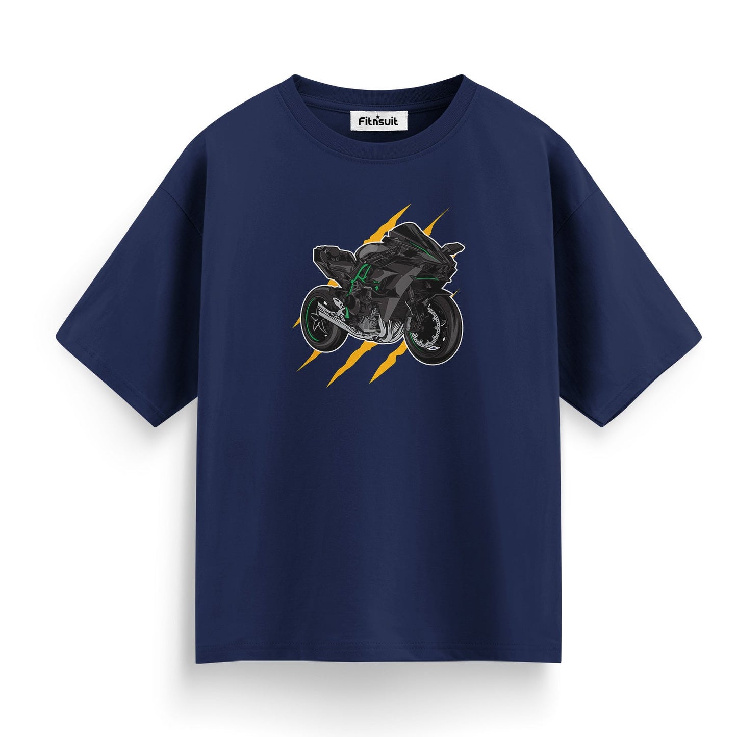 Black Motorcycle Lightning Strike T shirt for everyone