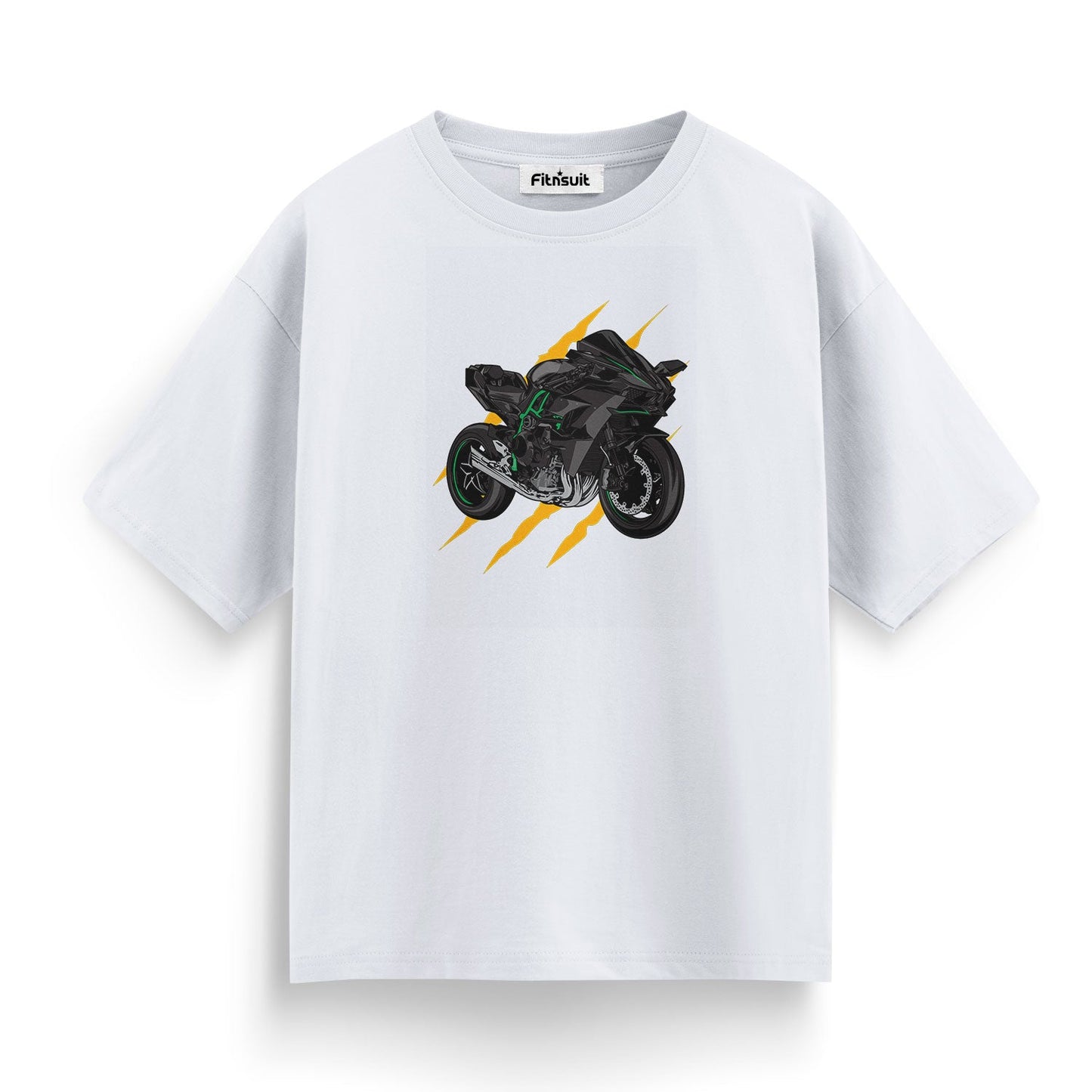 Black Motorcycle Lightning Strike T shirt for everyone