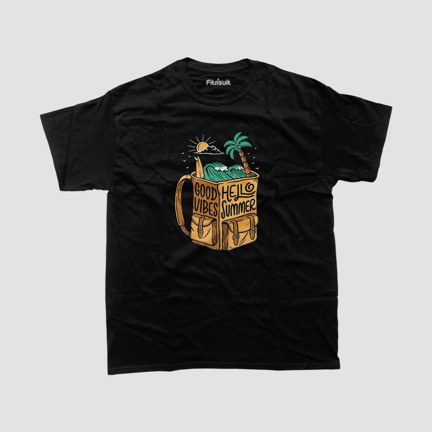 Good Vibes Hello Summer Drink Illustration T shirt for everyone
