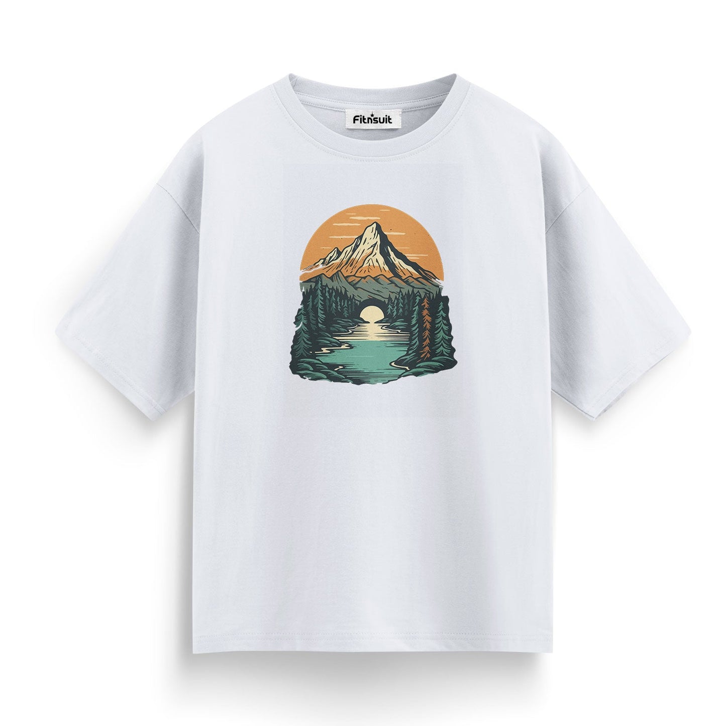 Sunset on the Lake and Mountain View T shirt for everyone
