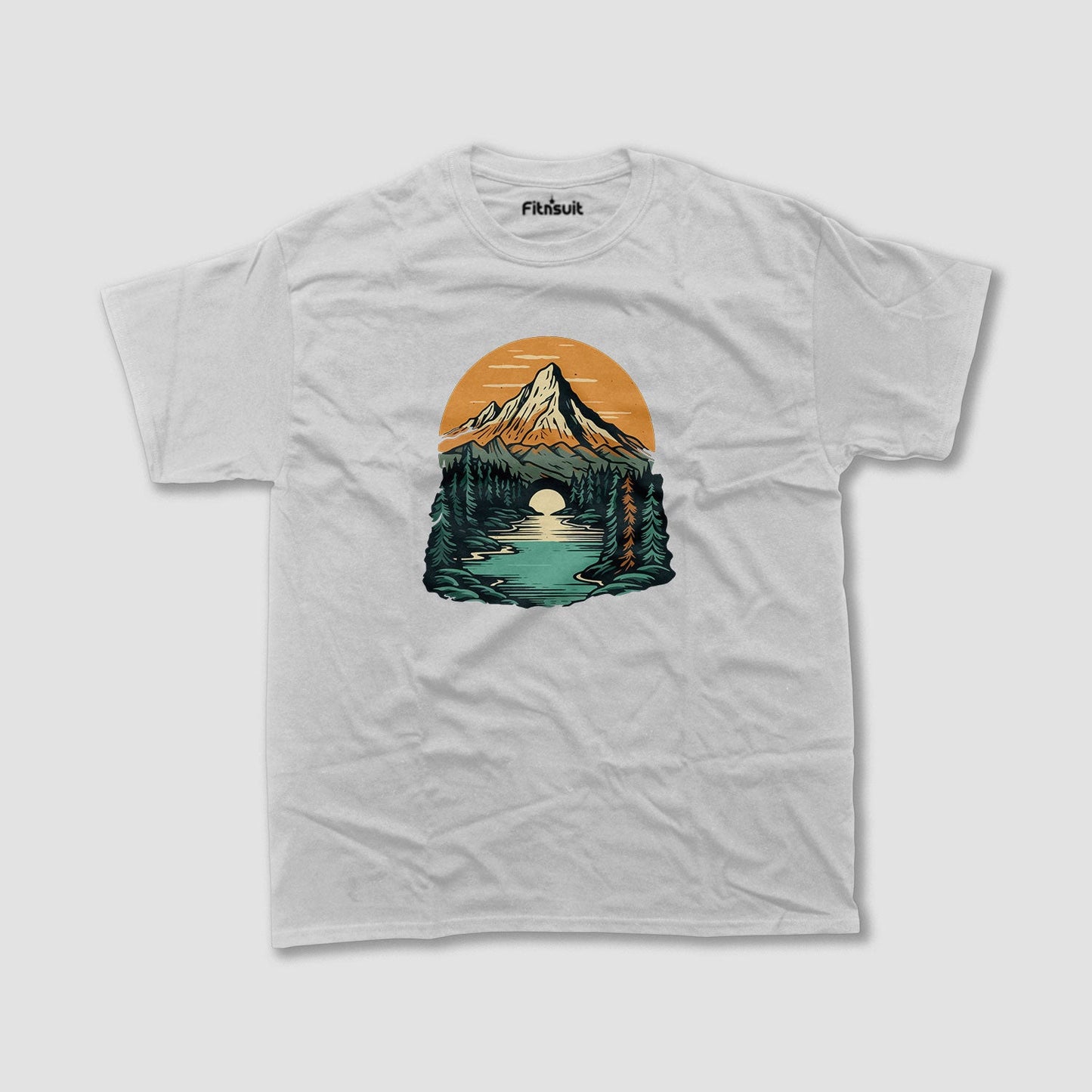 Sunset on the Lake and Mountain View T shirt for everyone