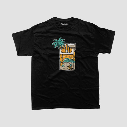 Beach in Cocktail Glass Art T shirt for everyone