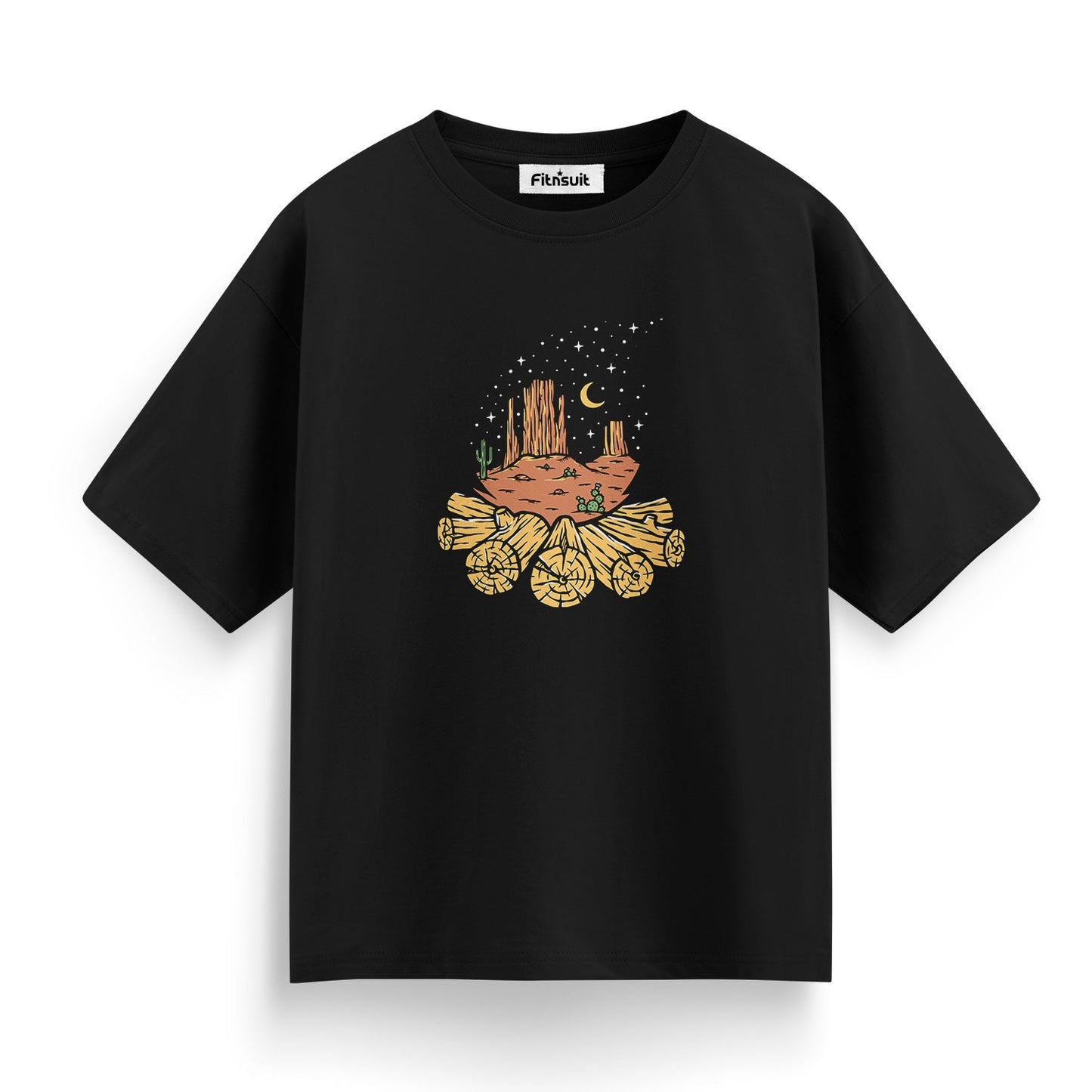 Wood Burn Tree Rings at Night T shirt for everyone