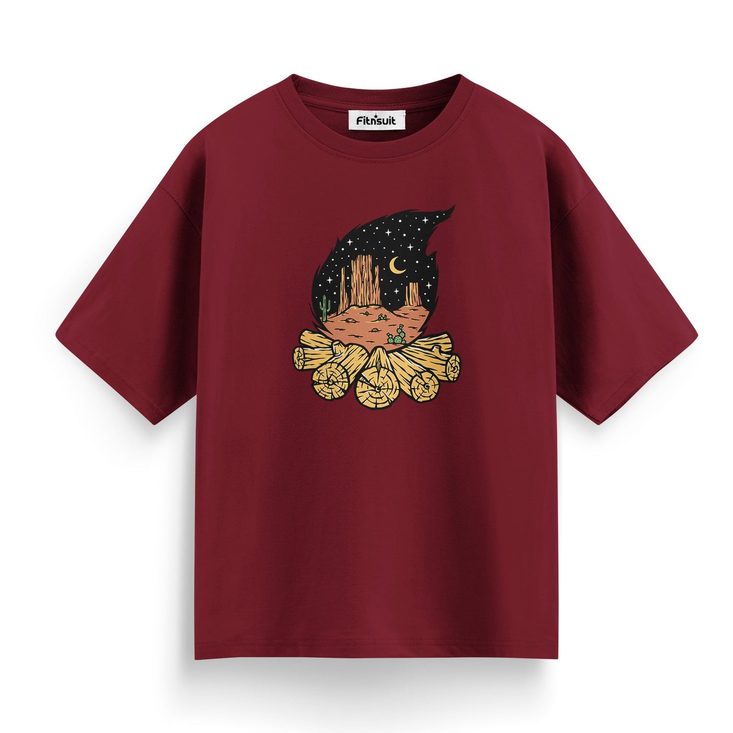 Wood Burn Tree Rings at Night T shirt for everyone