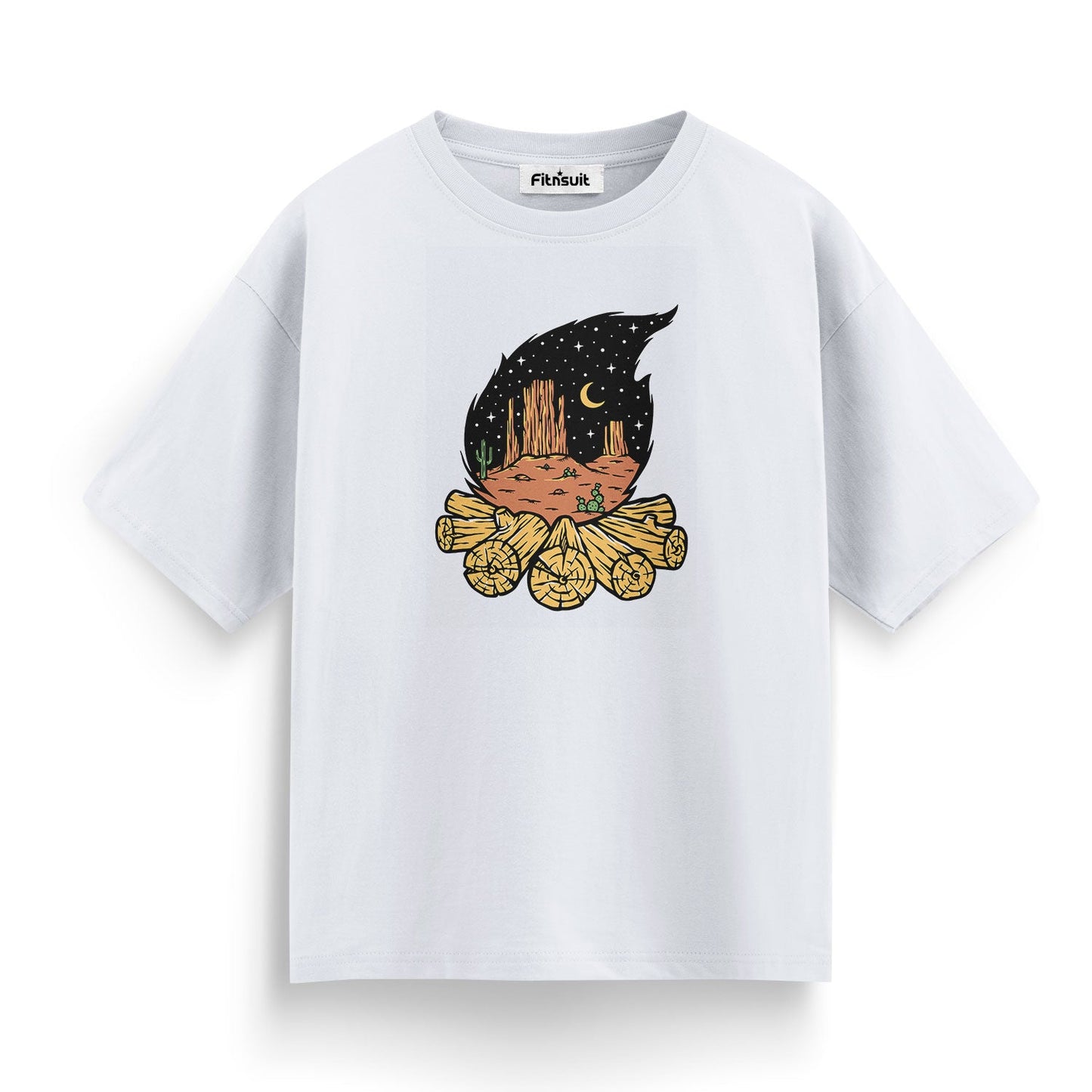 Wood Burn Tree Rings at Night T shirt for everyone