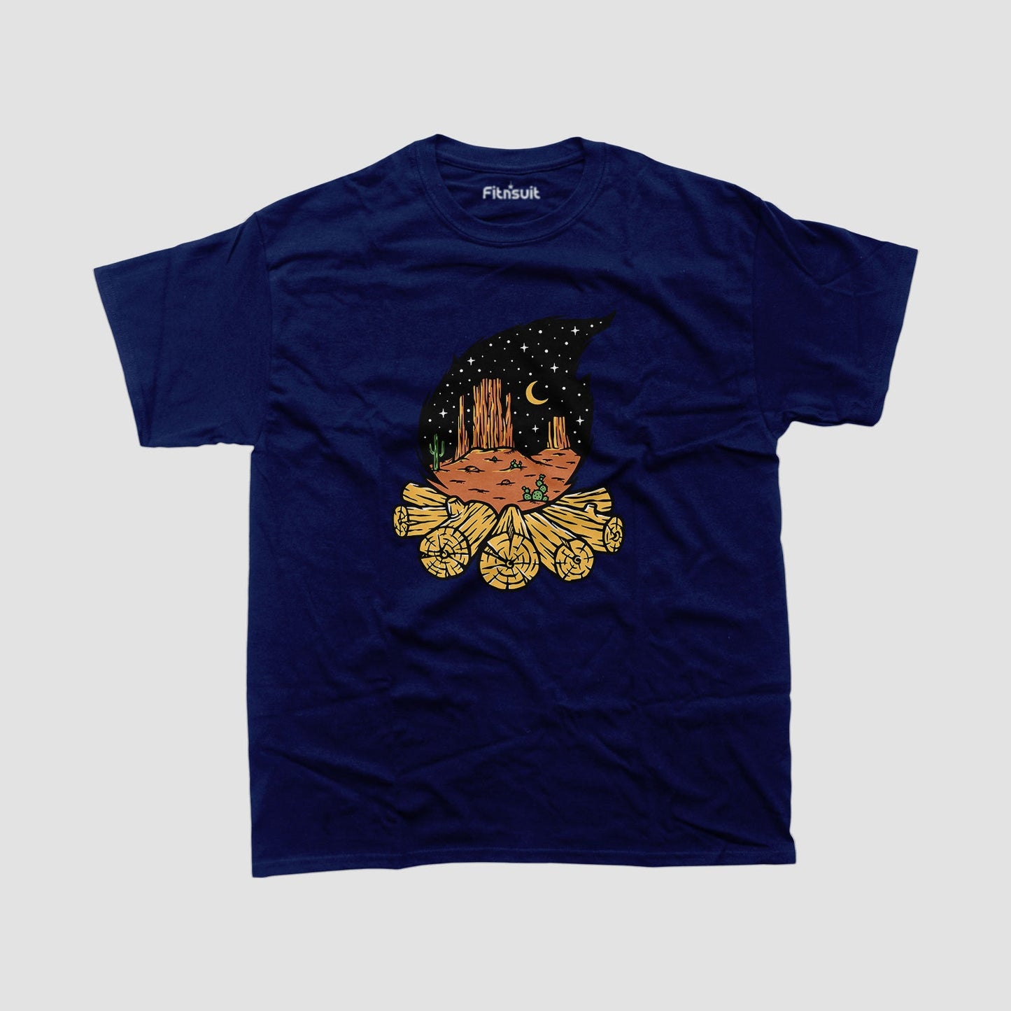 Wood Burn Tree Rings at Night T shirt for everyone