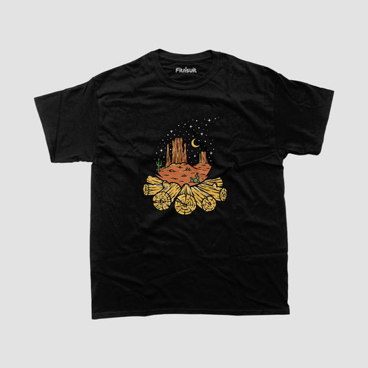 Wood Burn Tree Rings at Night T shirt for everyone